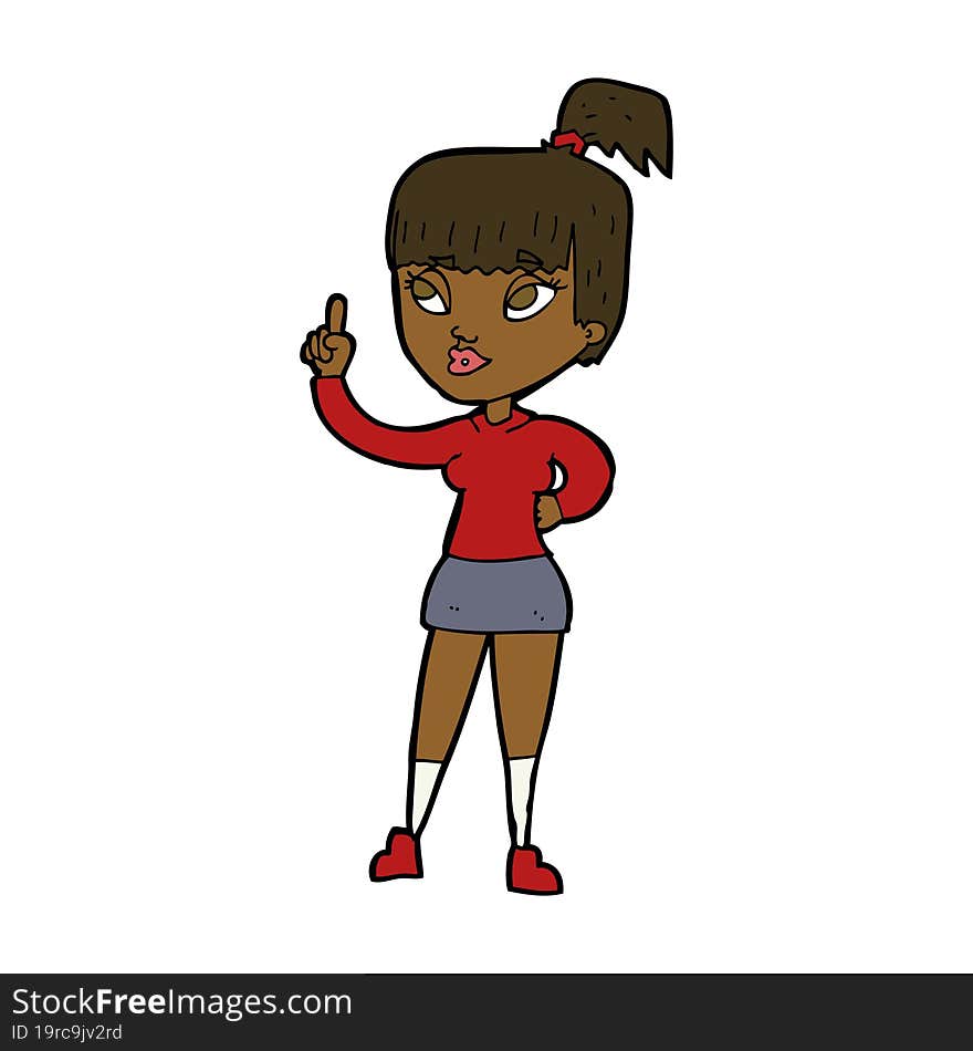 cartoon attractive girl with idea