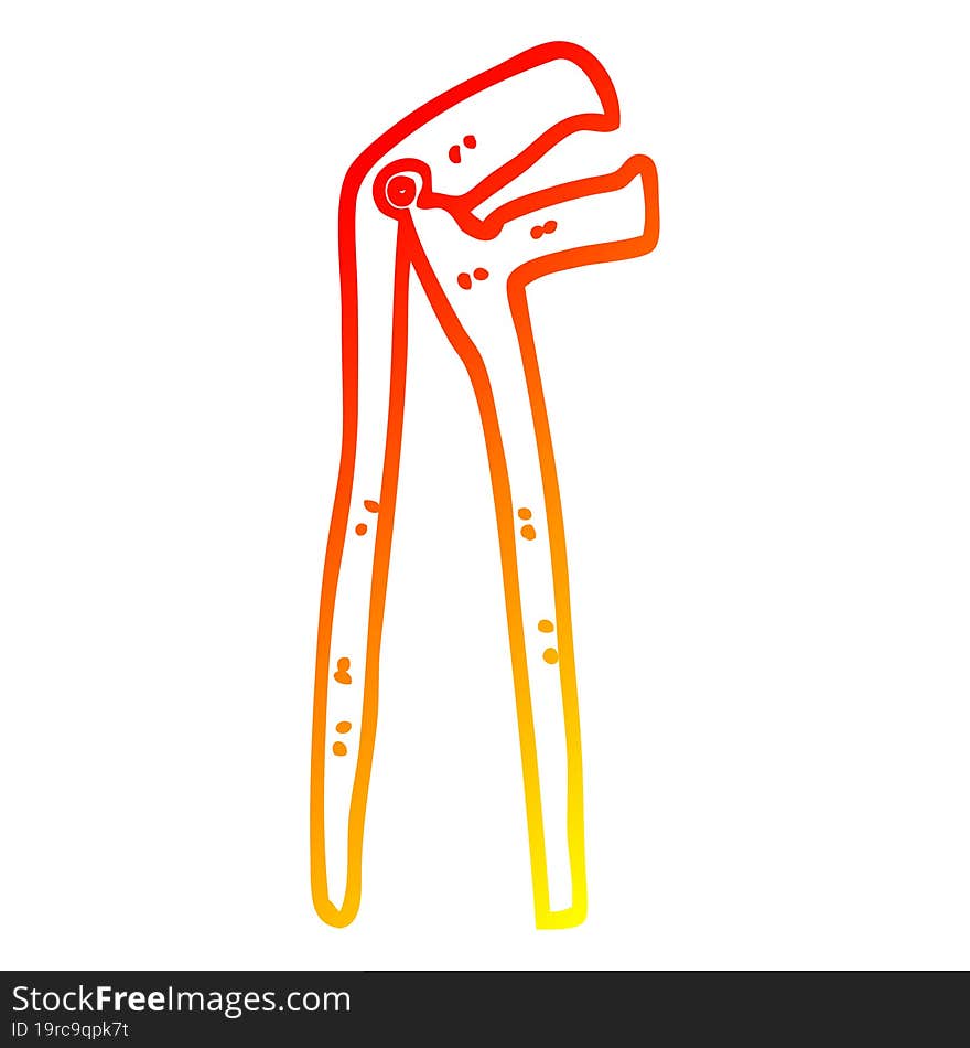 warm gradient line drawing of a cartoon plumbers wrench