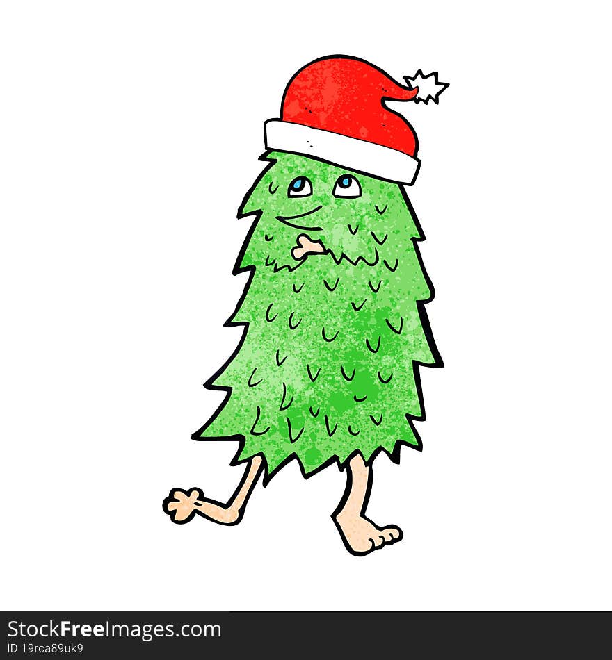 cartoon christmas tree dancing