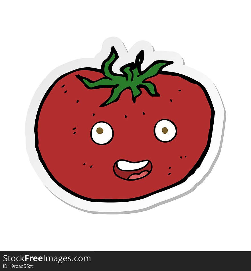 sticker of a cartoon tomato