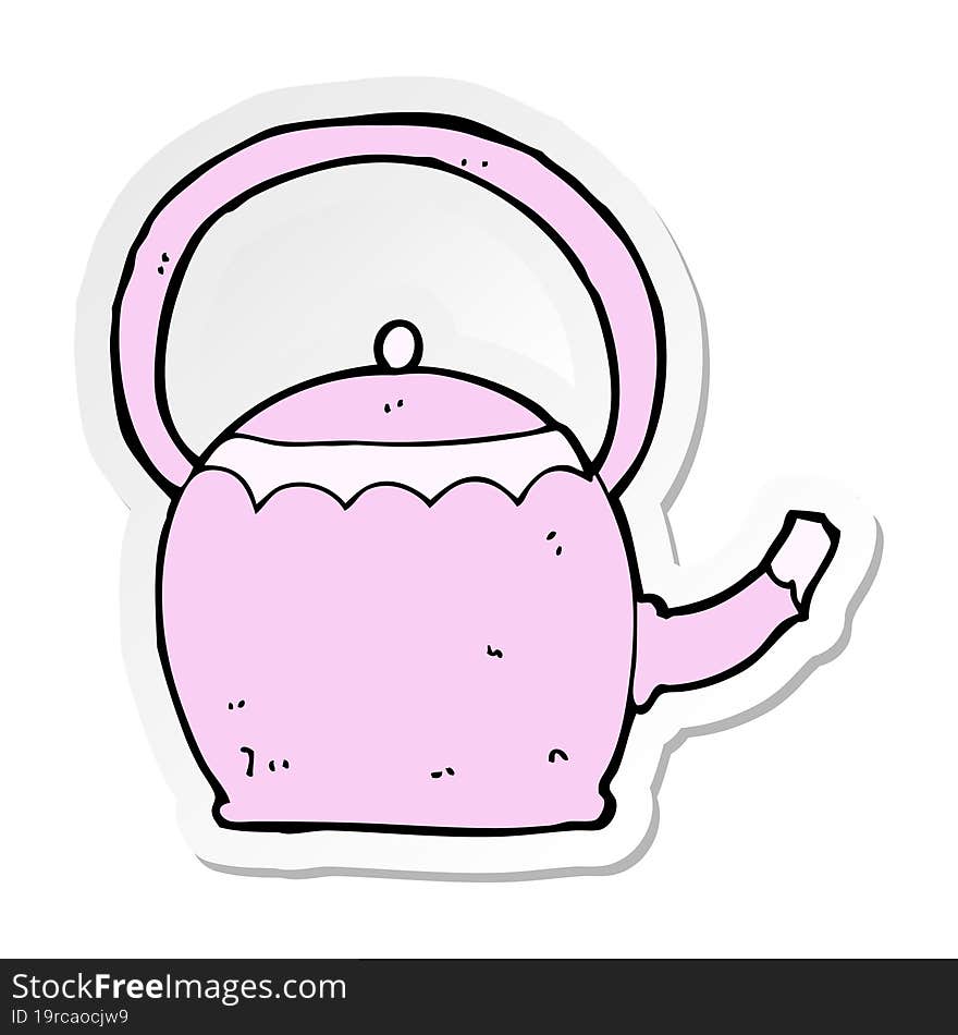 sticker of a cartoon tea pot