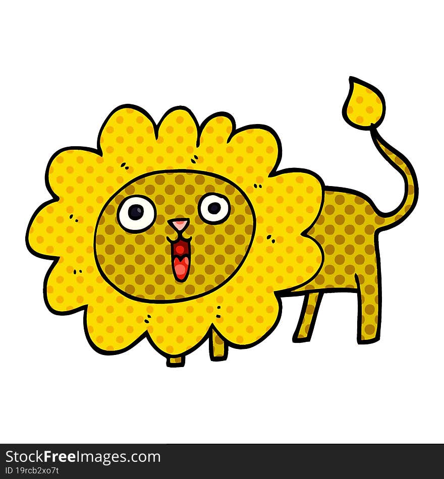 cartoon doodle happy lion