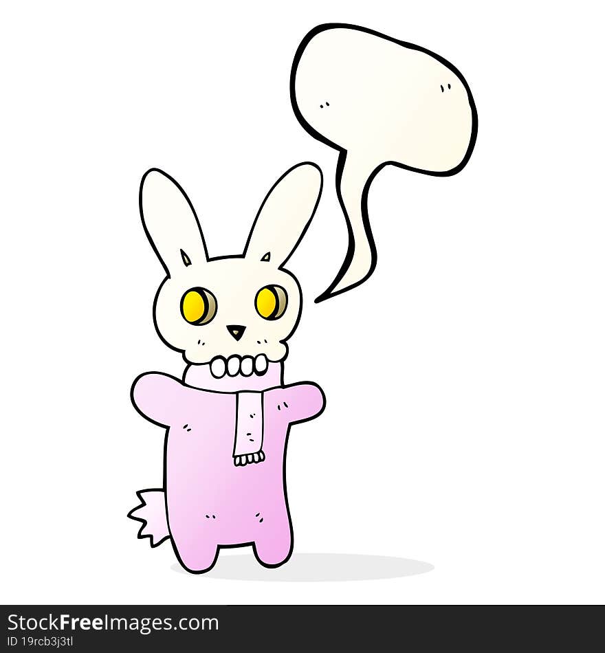 speech bubble cartoon spooky skull rabbit