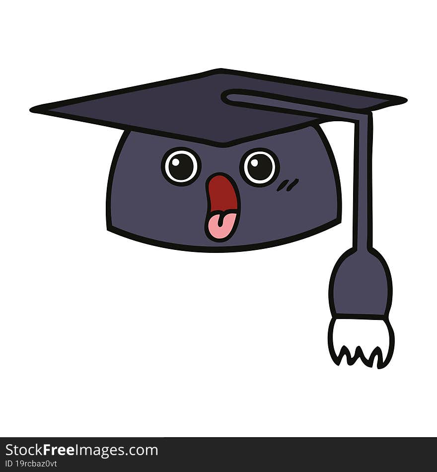 cute cartoon of a graduation hat. cute cartoon of a graduation hat