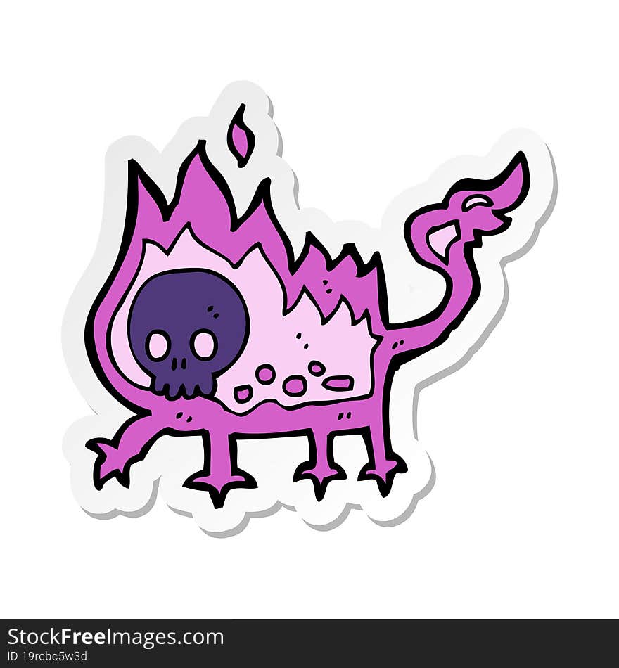 sticker of a cartoon little imp