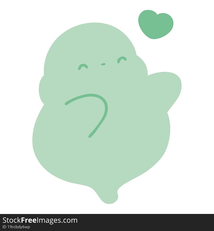 cute halloween ghost in love