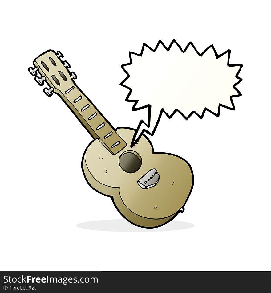 Cartoon Guitar With Thought Bubble