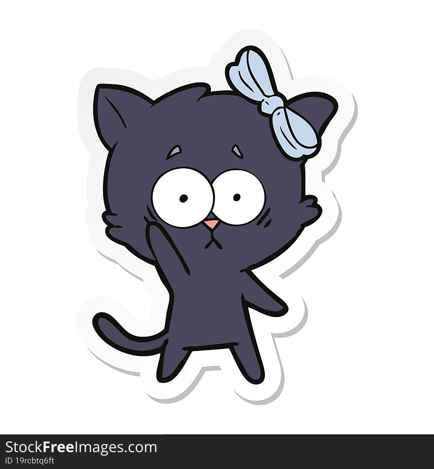 Sticker Of A Cartoon Cat