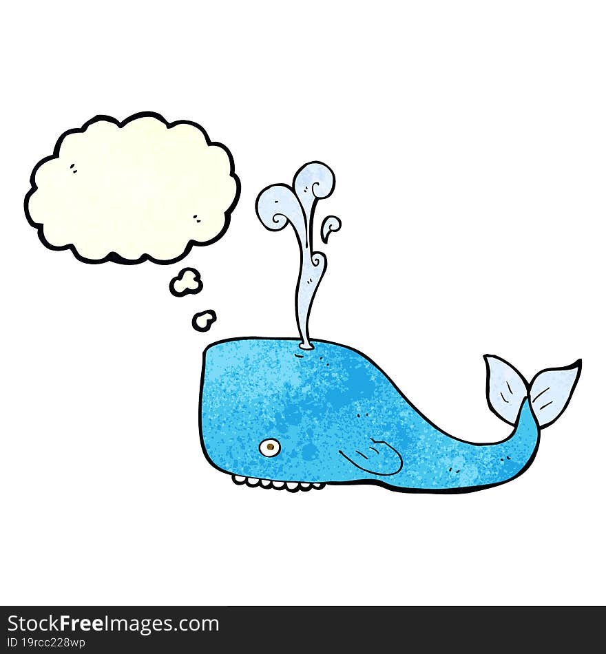 cartoon whale with thought bubble