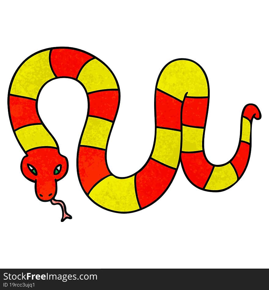 hand drawn quirky cartoon snake. hand drawn quirky cartoon snake