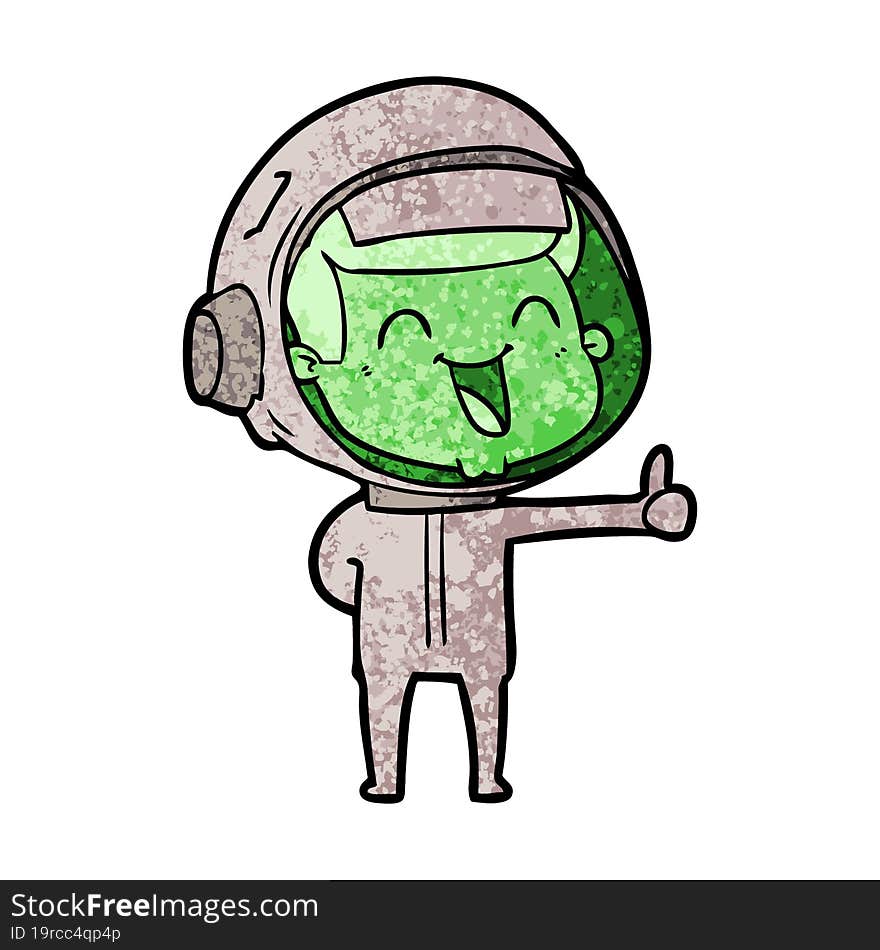 happy cartoon astronaut. happy cartoon astronaut