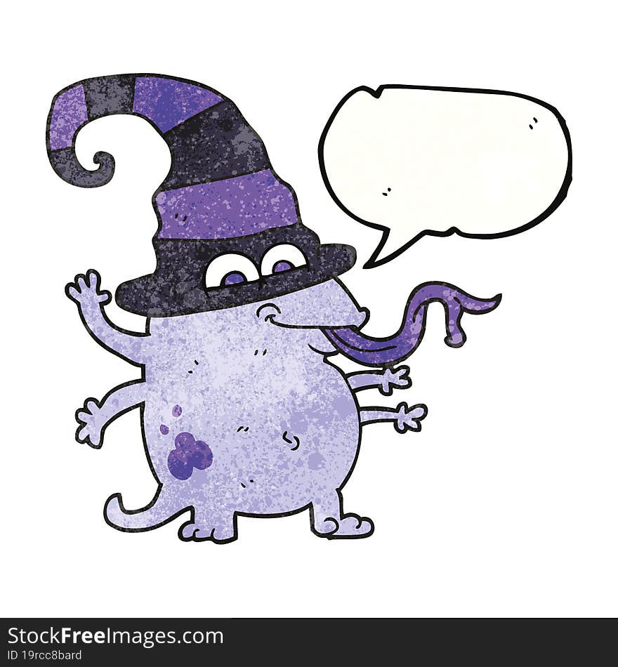 speech bubble textured cartoon halloween alien