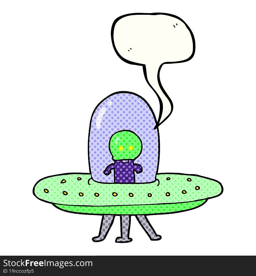 comic book speech bubble cartoon flying saucer