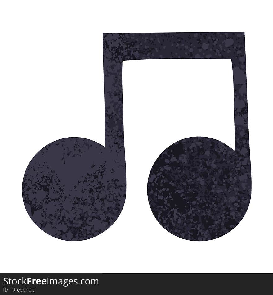 retro illustration style cartoon of a musical note