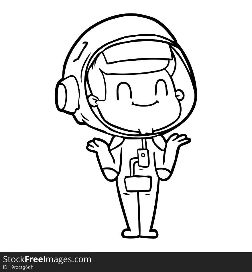 happy cartoon astronaut man. happy cartoon astronaut man