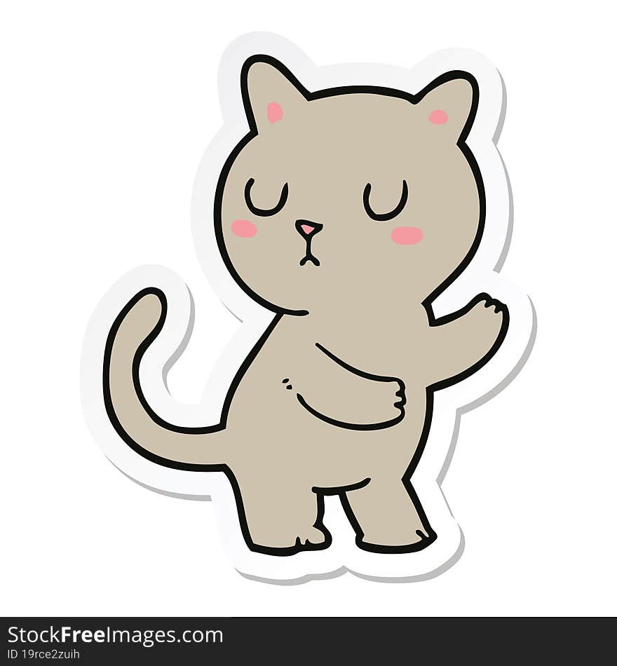 Sticker Of A Cartoon Cat