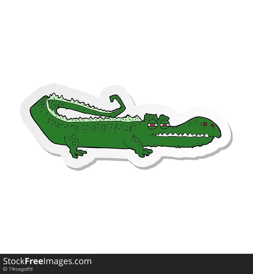 sticker of a cartoon crocodile