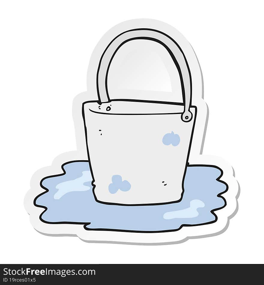 sticker of a cartoon water bucket