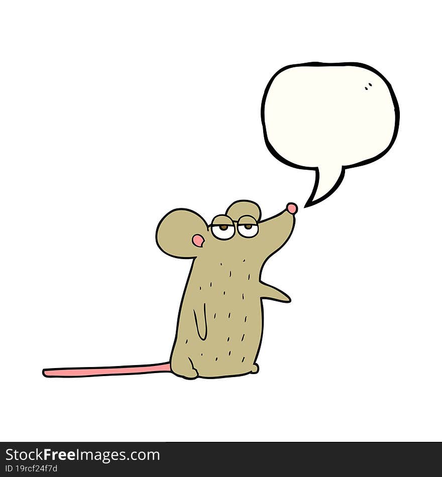 Speech Bubble Cartoon Mouse