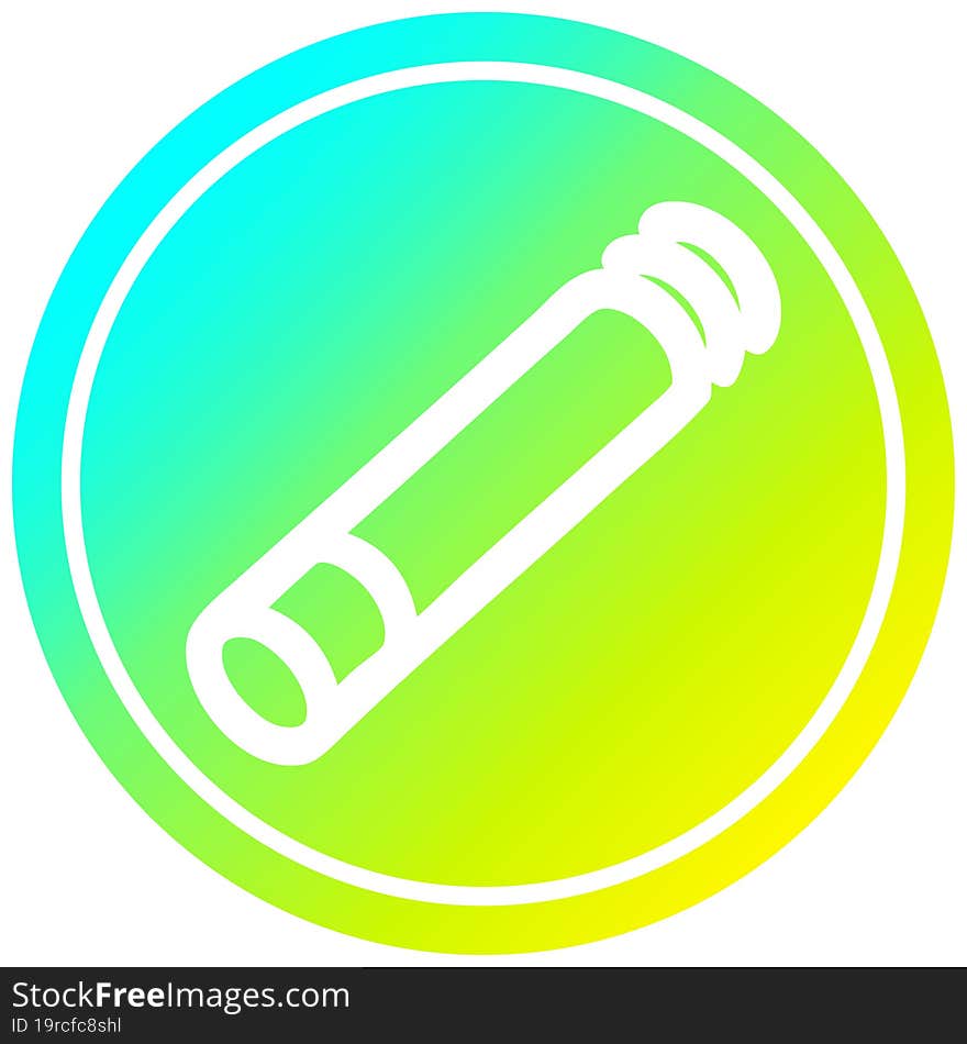 Lit Cigarette Circular In Cold Gradient Spectrum