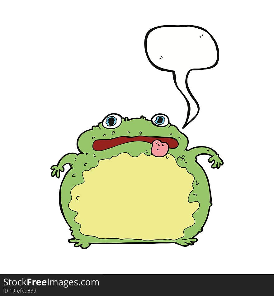 Cartoon Funny Frog With Speech Bubble