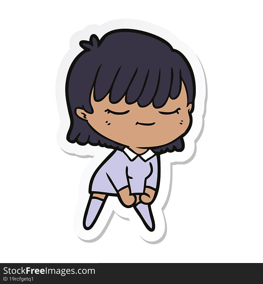 sticker of a cartoon woman