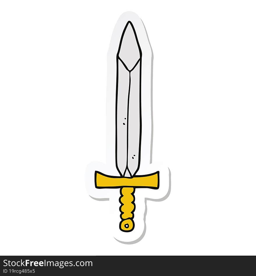 sticker of a cartoon sword