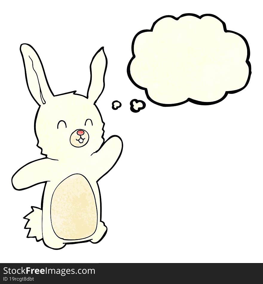 Cartoon Happy Rabbit With Thought Bubble