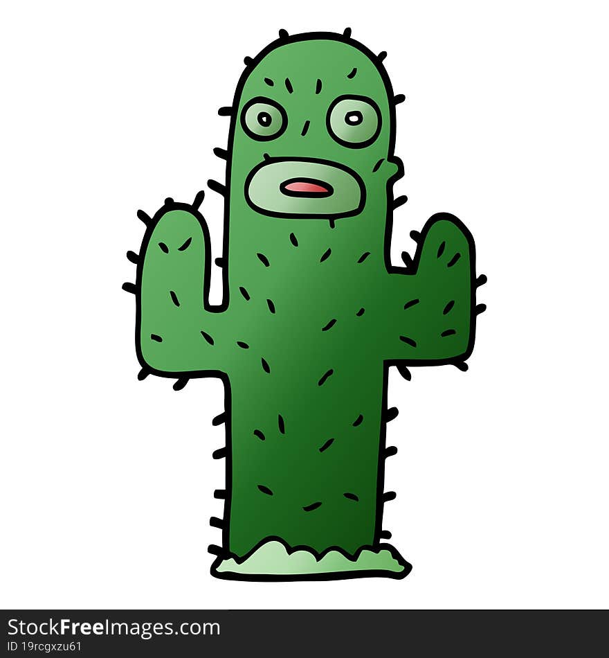 cartoon doodle cactus