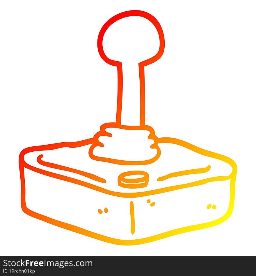 warm gradient line drawing of a cartoon joystick