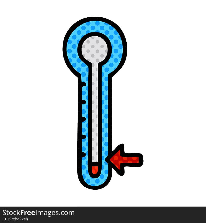 comic book style cartoon glass thermometer