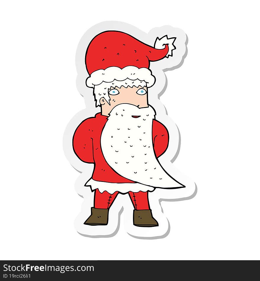 sticker of a cartoon santa claus