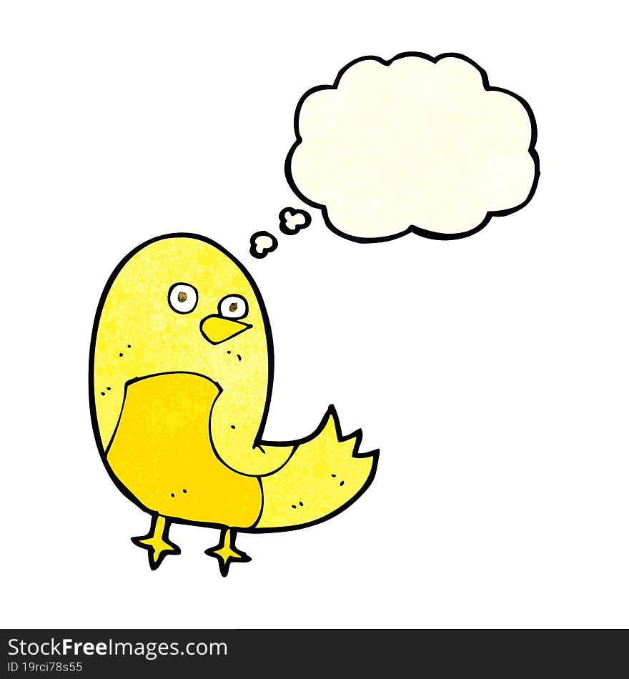 Cartoon Bird With Thought Bubble