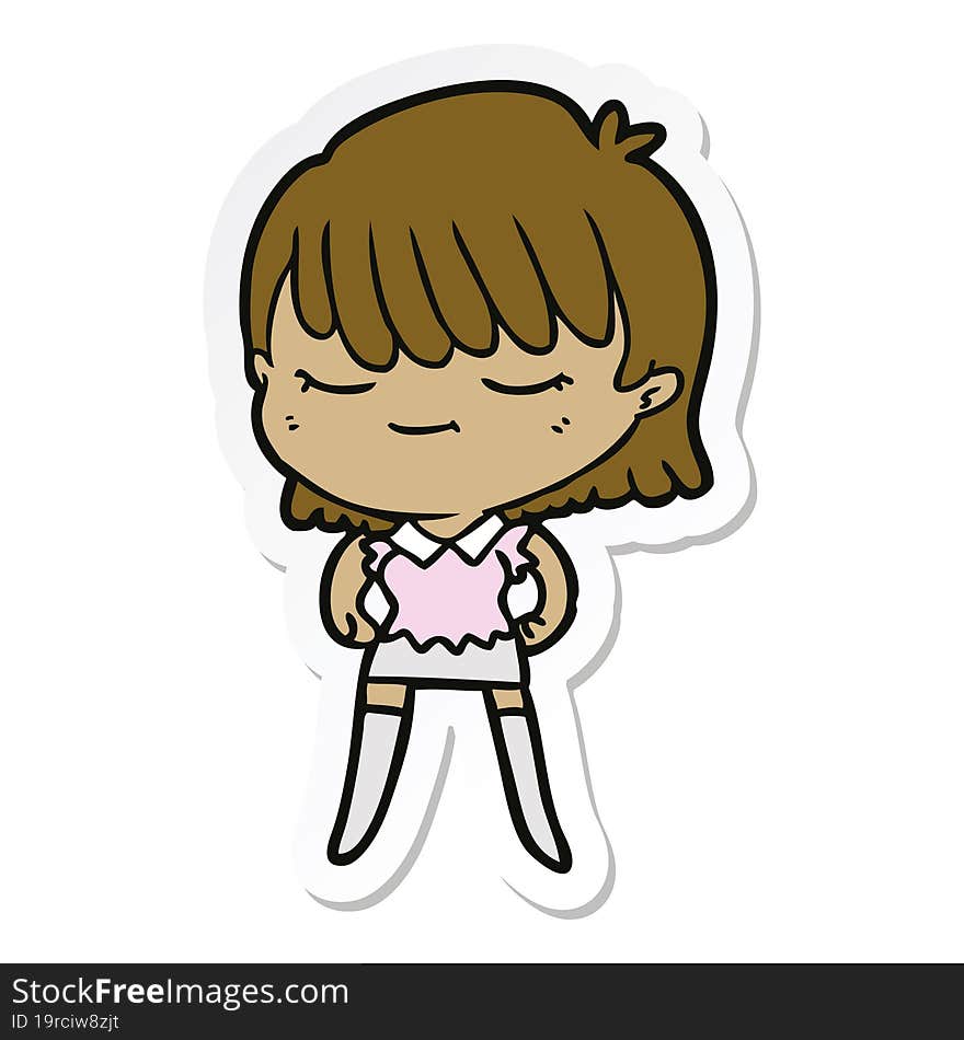 sticker of a cartoon woman