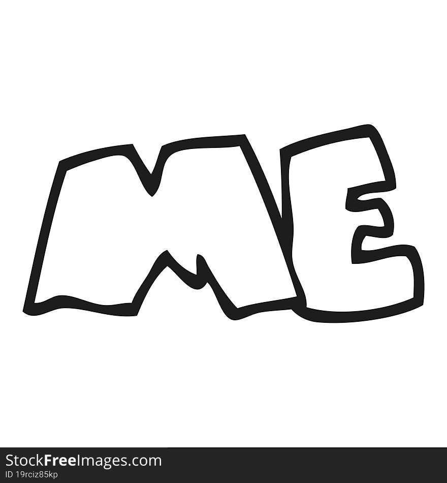 Black And White Cartoon ME Symbol