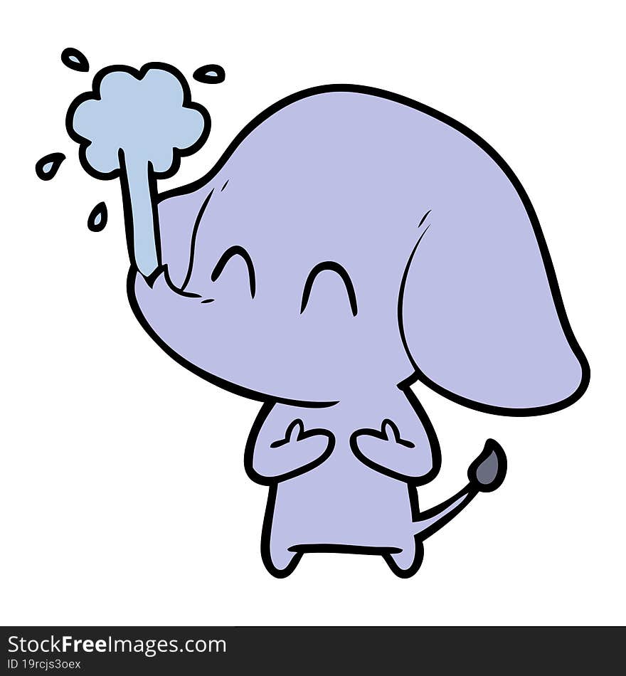 cute cartoon elephant spouting water. cute cartoon elephant spouting water