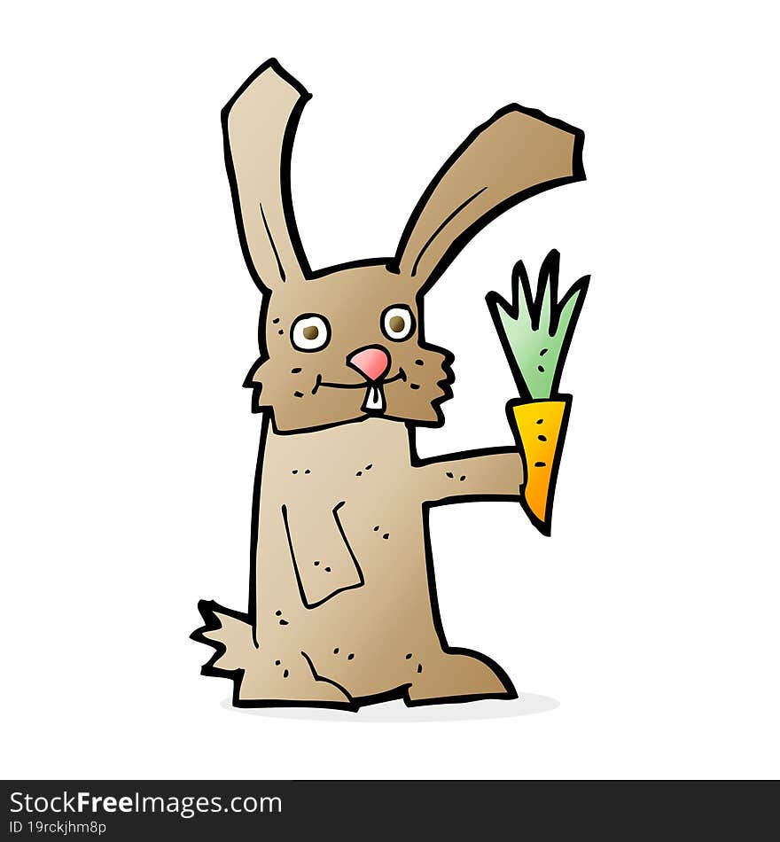 Cartoon Rabbit With Carrot