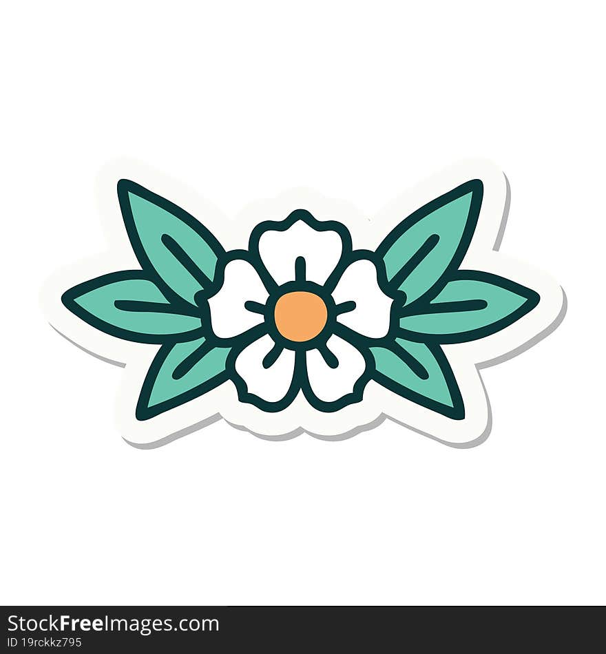 tattoo style sticker of a flower