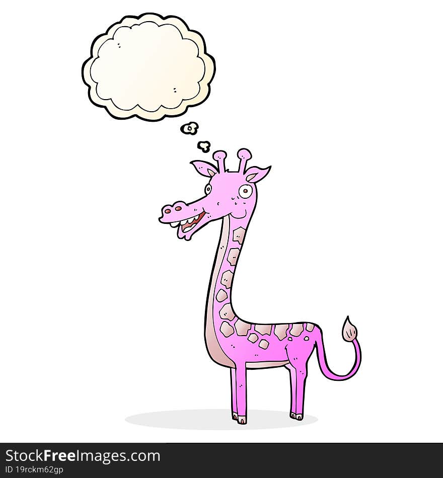 Cartoon Giraffe With Thought Bubble