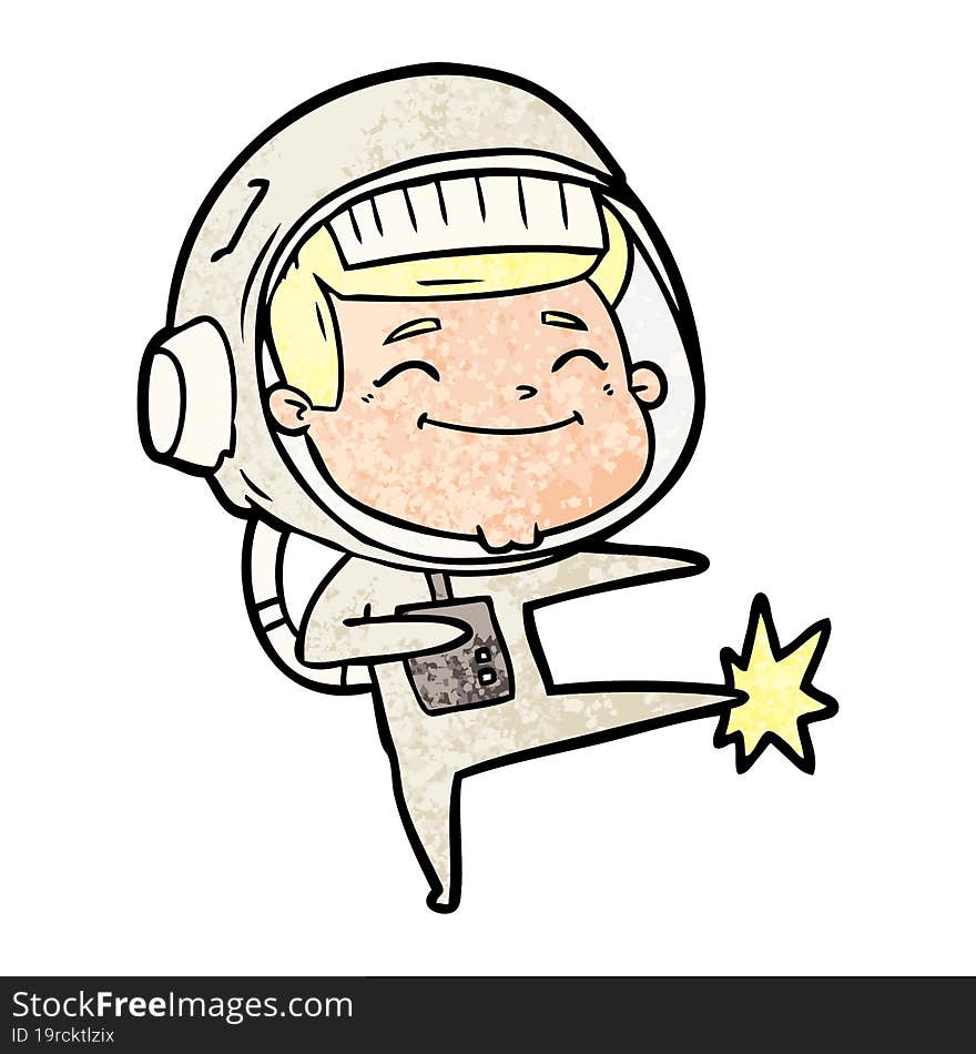 happy cartoon astronaut. happy cartoon astronaut