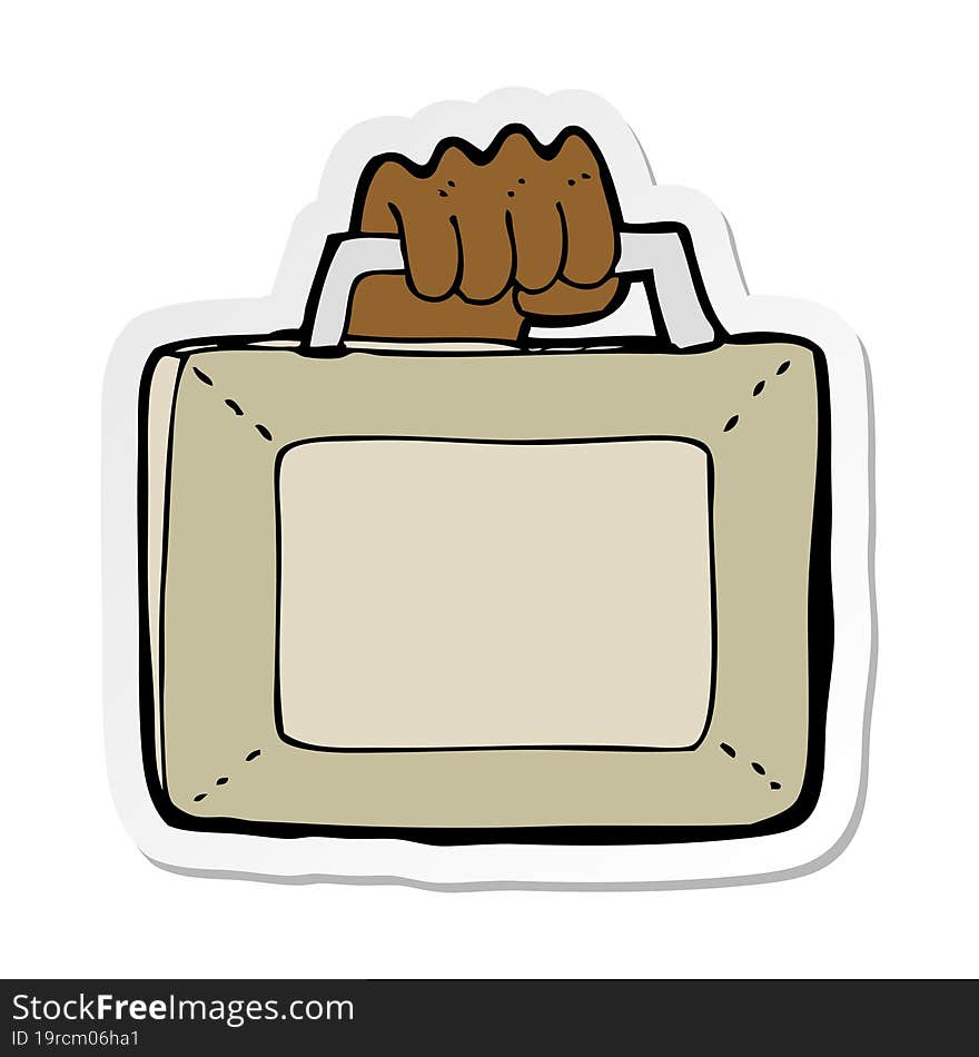 Sticker Of A Cartoon Briefcase