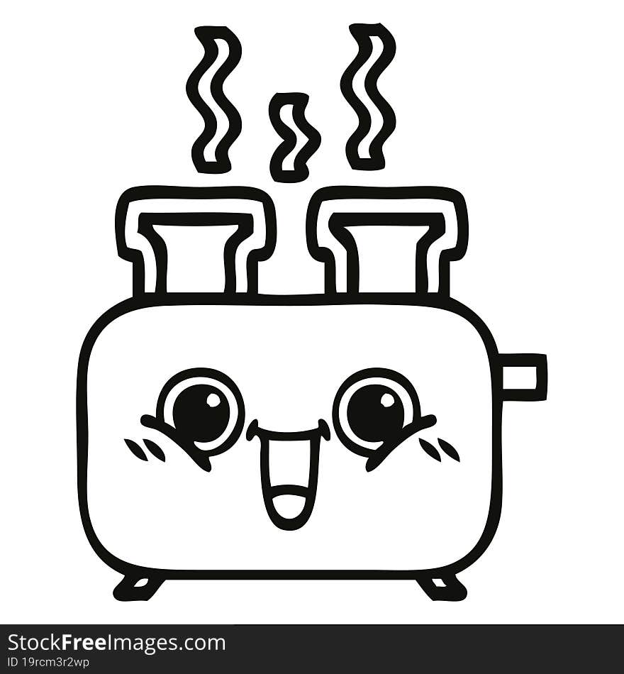 Line Drawing Cartoon Of A Toaster