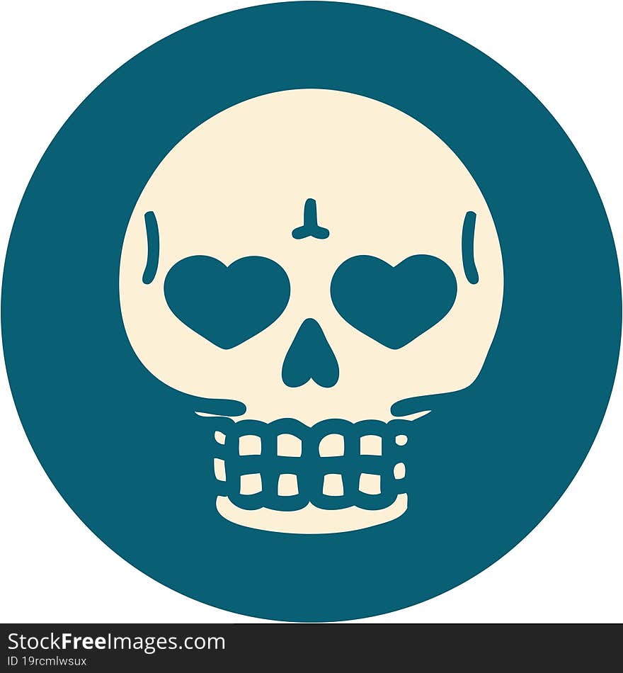 iconic tattoo style image of a skull. iconic tattoo style image of a skull