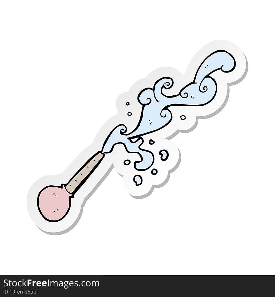 Sticker Of A Cartoon Squirting Pipette