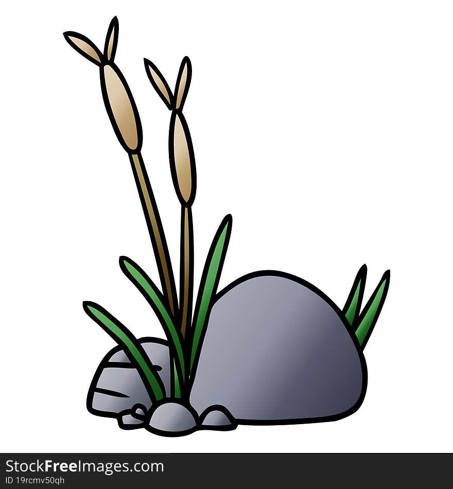 hand drawn gradient cartoon doodle of stone and pebbles