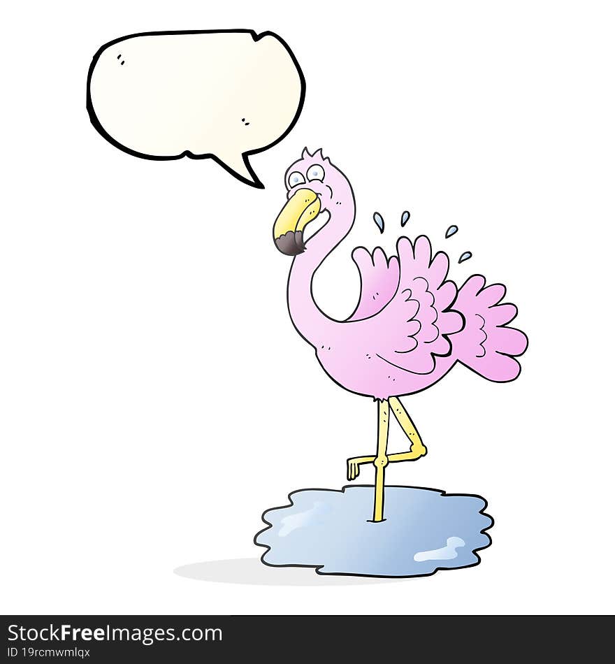 speech bubble cartoon flamingo