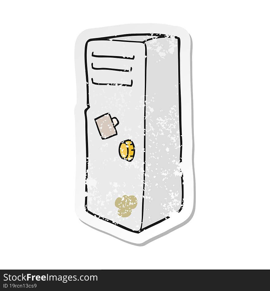 Distressed Sticker Of A Cartoon Locker