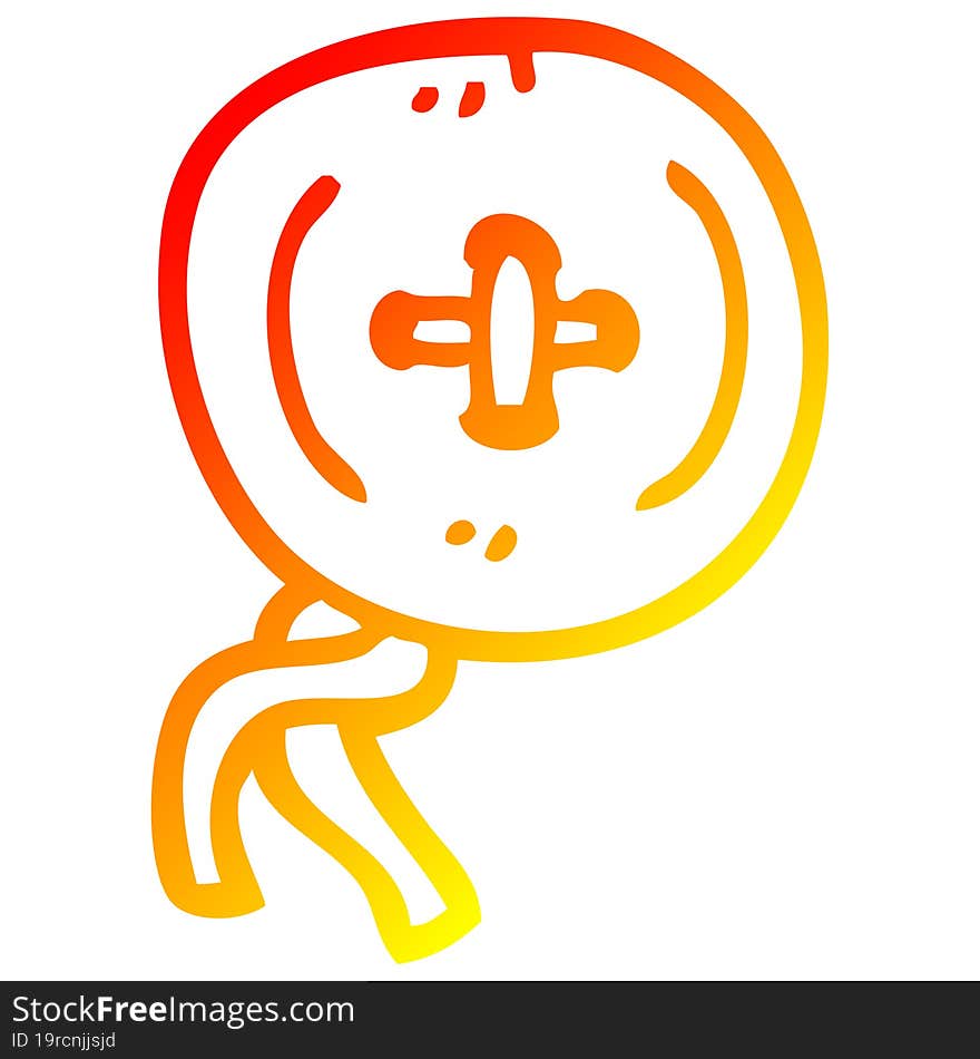 warm gradient line drawing cartoon button