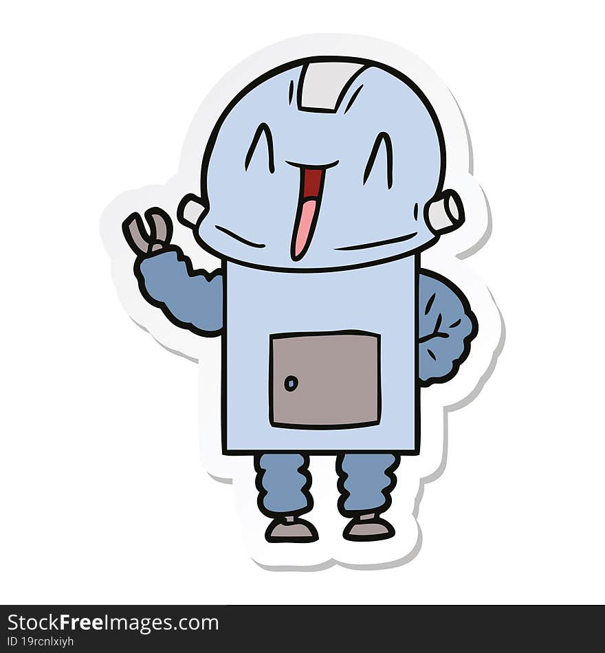 sticker of a cartoon robot