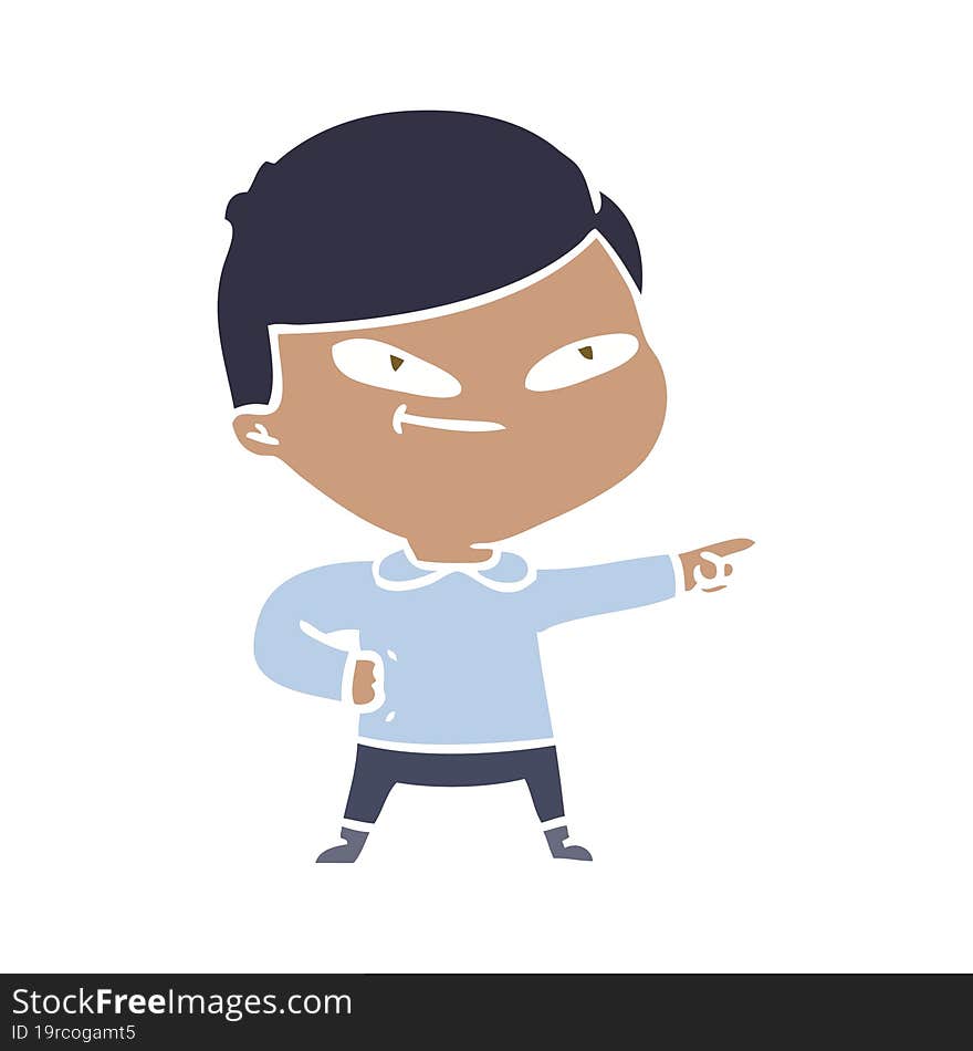 flat color style cartoon pointing man